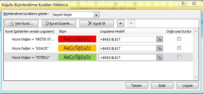 Excel Stok Takip FOTO: Excel Stok Takip