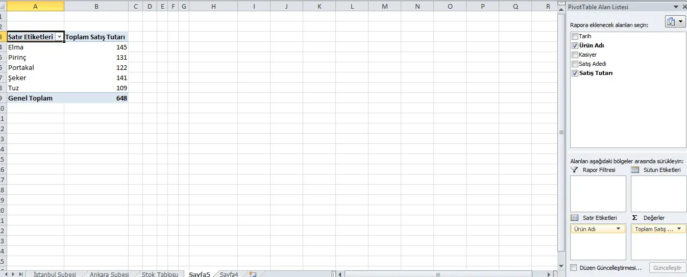 Excel Tablo FOTO: Excel Tablo