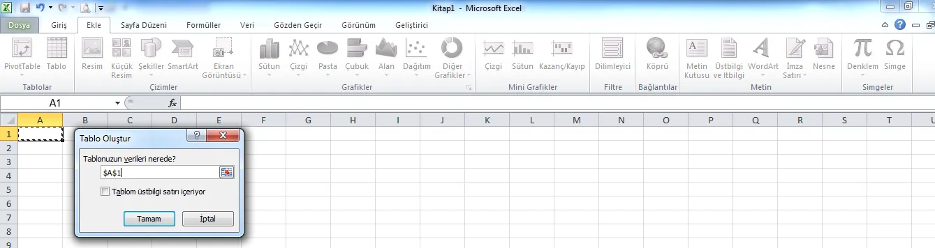 Excel Tablo Hazırlama FOTO: Excel tablo hazırlama