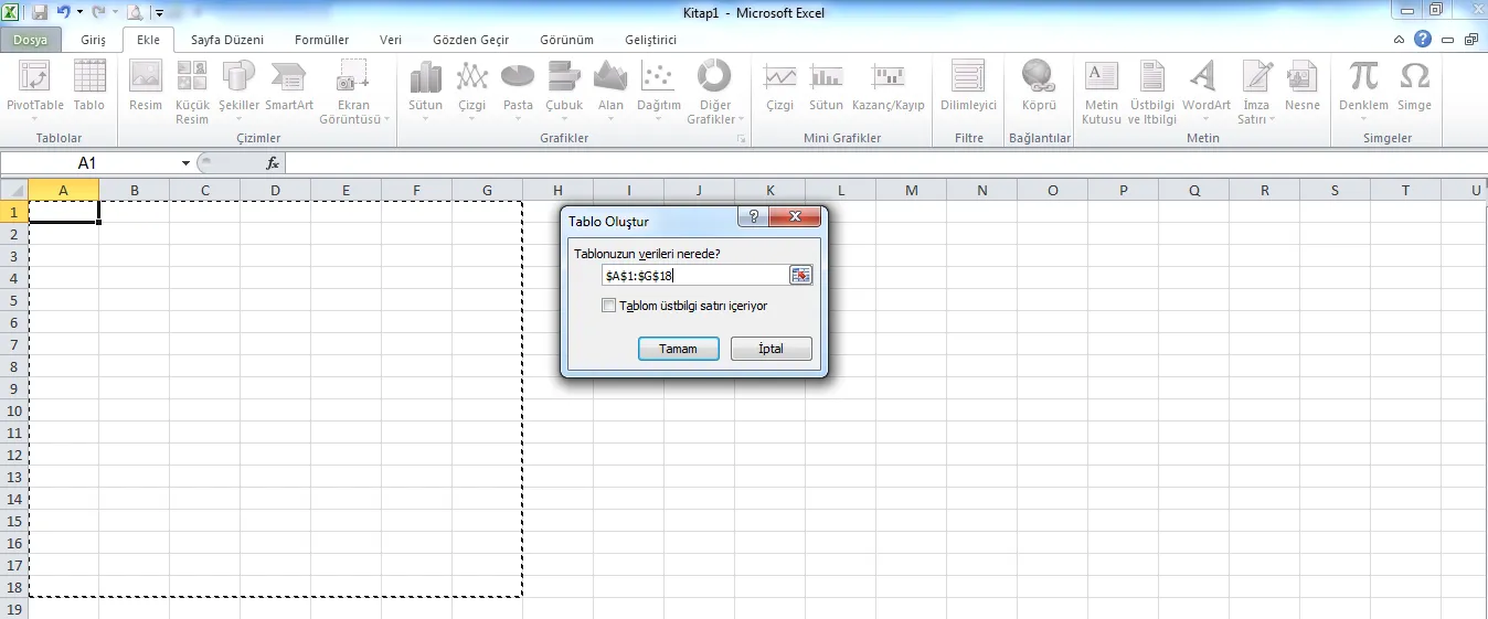 Excel Tablo Hazırlama FOTO: Excel tablo hazırlama