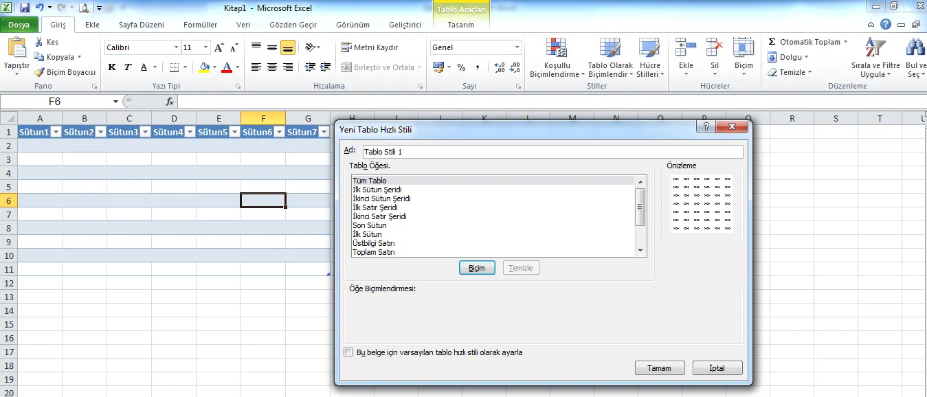 Excel Tablo Hazırlama FOTO: Excel tablo hazırlama