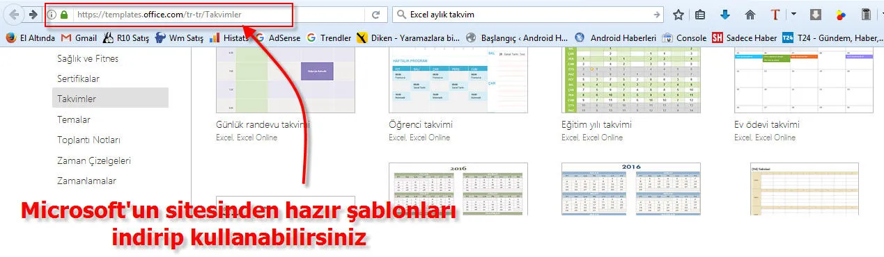 Excel Takvim FOTO: Excel Takvim