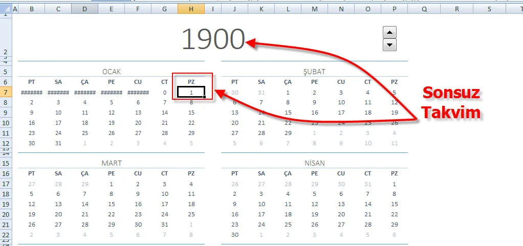 Excel Takvim FOTO: Excel Takvim