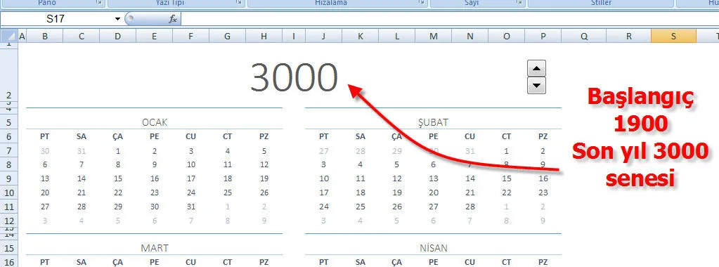 Excel Takvim FOTO: Excel Takvim