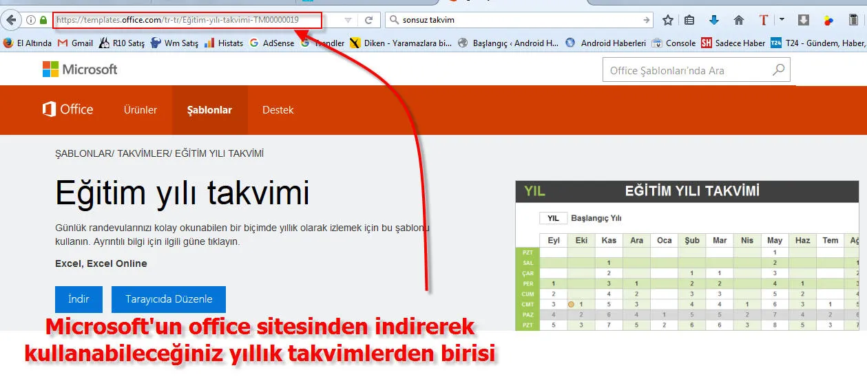 Excel Takvim FOTO: Excel Takvim