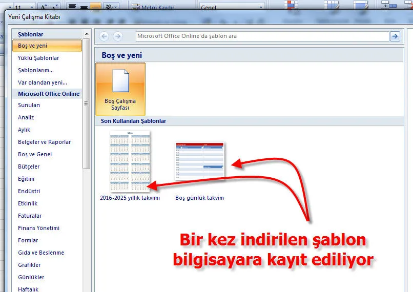 Excel Takvim FOTO: Excel Takvim