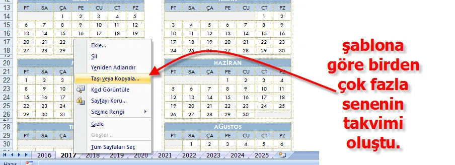 Excel Takvim FOTO: Excel Takvim