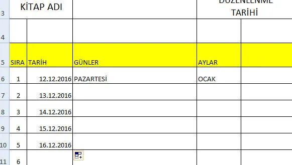 Excel Tarih Formülleri FOTO: Excel Tarih Formülleri