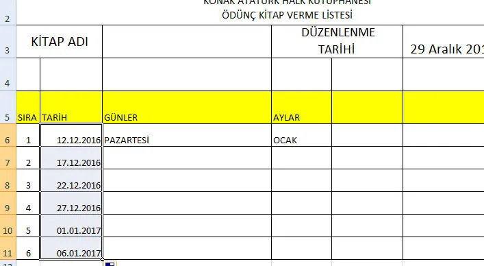 Excel Tarih Formülleri FOTO: Excel Tarih Formülleri
