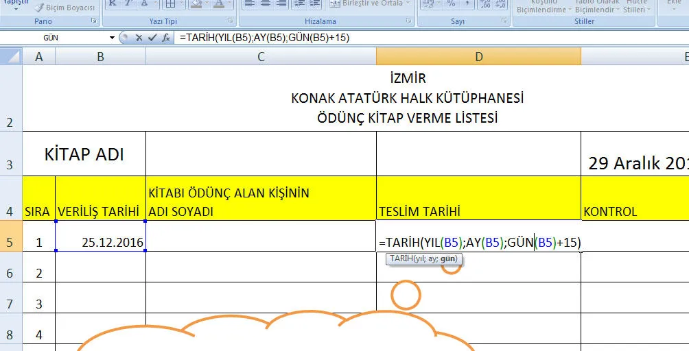 Excel Tarih Formülleri FOTO: Excel Tarih Formülleri