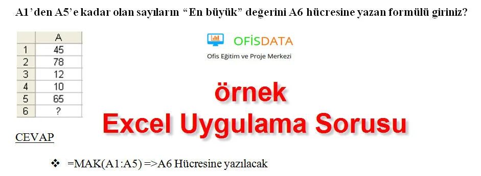 Excel Test Soruları FOTO: Excel Test Soruları
