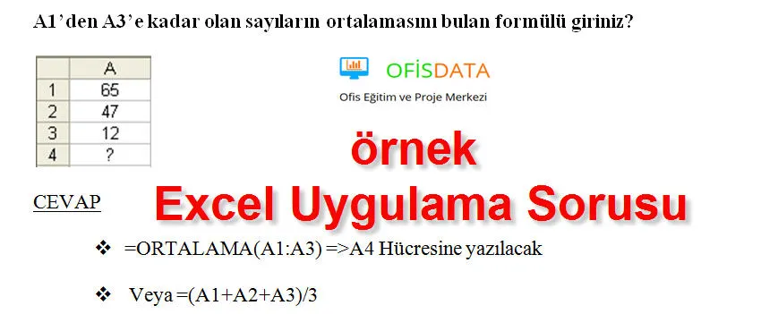 Excel Test Soruları FOTO: Excel Test Soruları