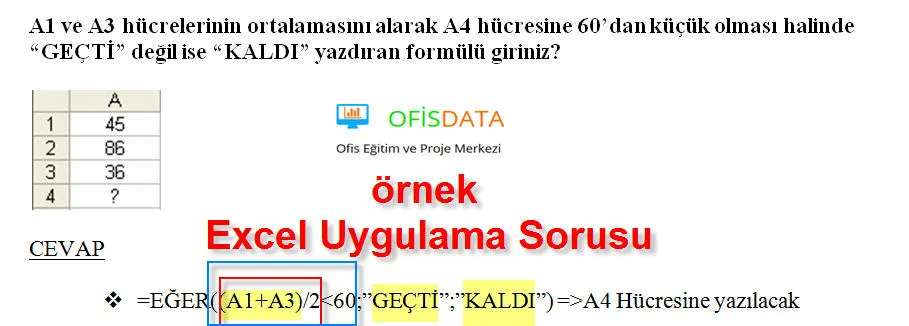 Excel Test Soruları FOTO: Excel Test Soruları