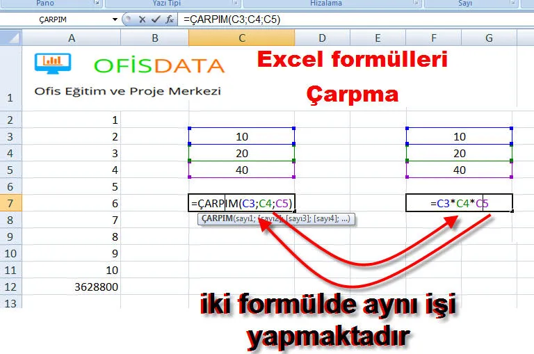 Excel Toplama Formülleri FOTO: Excel Toplama Formülleri