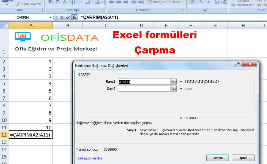 Excel Toplama Formülleri FOTO: Excel Toplama Formülleri