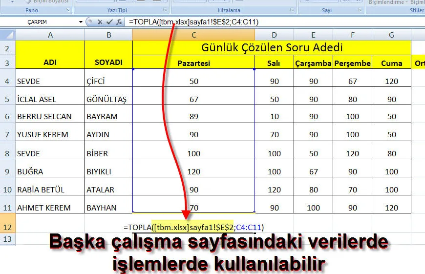 Excel Toplama Formülleri FOTO: Excel Toplama Formülleri