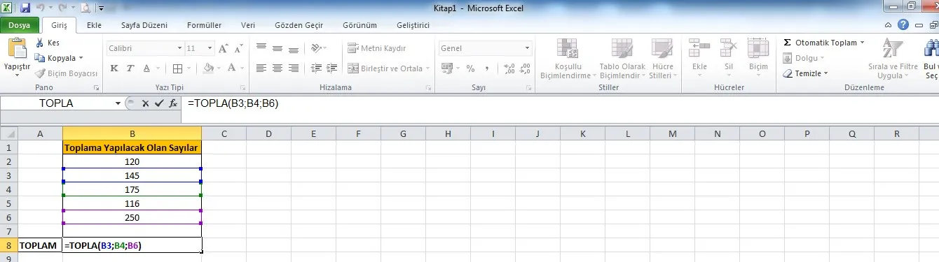 Excel Toplama İşlemi FOTO: Excel Toplama İşlemi