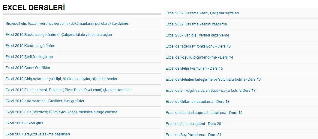 Excel Uygulamaları FOTO: Excel Uygulamaları