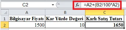 Excel Yüzde Hesaplama FOTO: Excel Yüzde Hesaplama