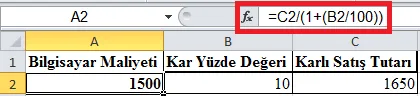 Excel Yüzde Hesaplama FOTO: Excel Yüzde Hesaplama