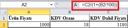 Excel Yüzde Hesaplama FOTO: Excel Yüzde Hesaplama