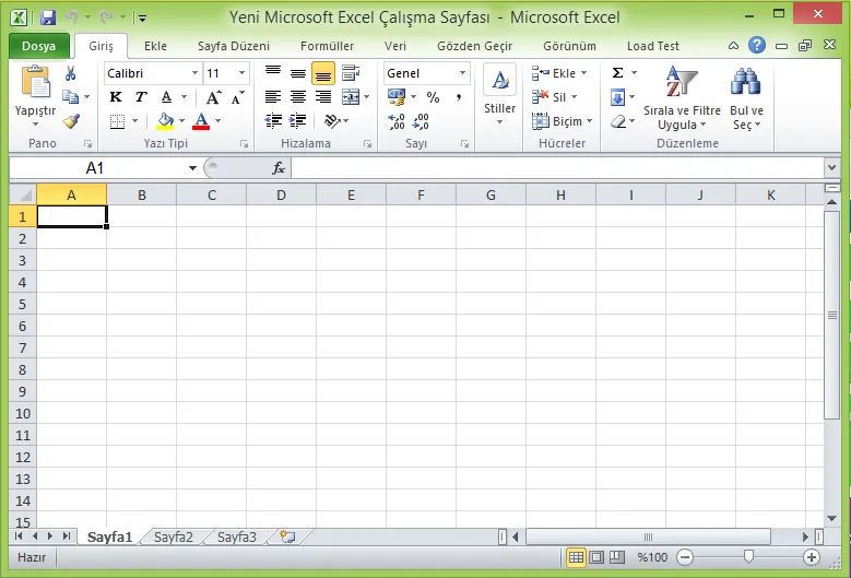 Excel Genel Görünüm FOTO: Excel Genel Görünüm
