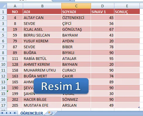 Excelde Eğer Formülü FOTO: Excelde Eğer Formülü