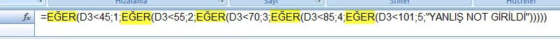 Excelde Eğer Formülü FOTO: Excelde Eğer Formülü