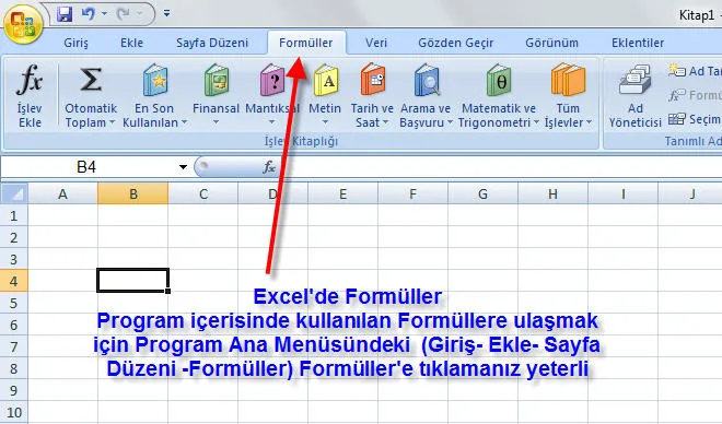 Excelde Formüller FOTO: Excelde Formüller