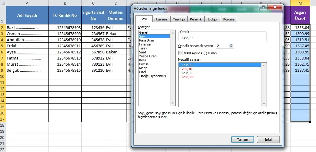 Maaş Bordrosu Excel FOTO: Maaş Bordrosu Excel
