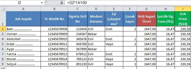 Maaş Bordrosu Excel FOTO: Maaş Bordrosu Excel
