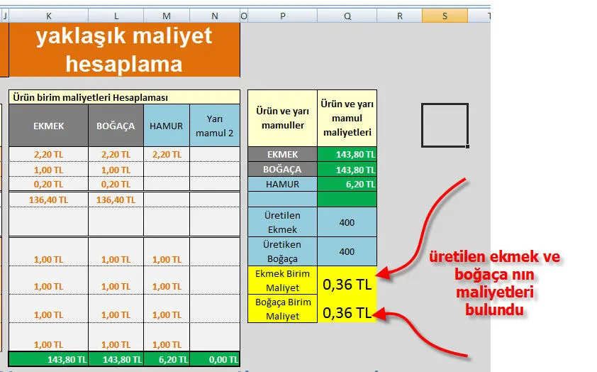 Maliyet Hesaplama Excel FOTO: Maliyet Hesaplama Excel