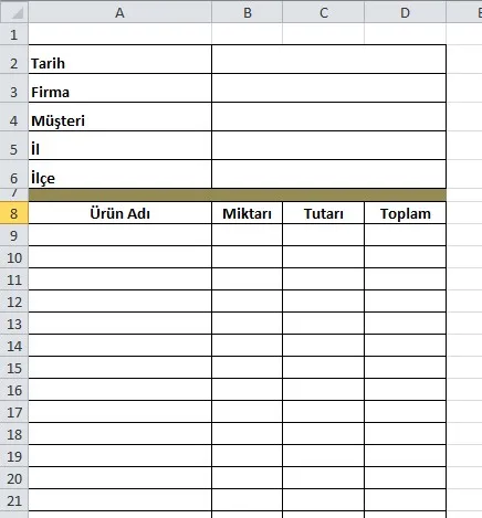Proforma Fatura Örneği Excel FOTO: Proforma Fatura Örneği Excel