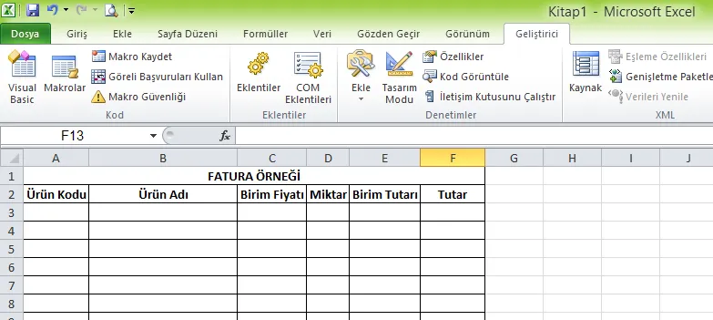 Excel VBA Örnekleri FOTO: Excel VBA Örnekleri